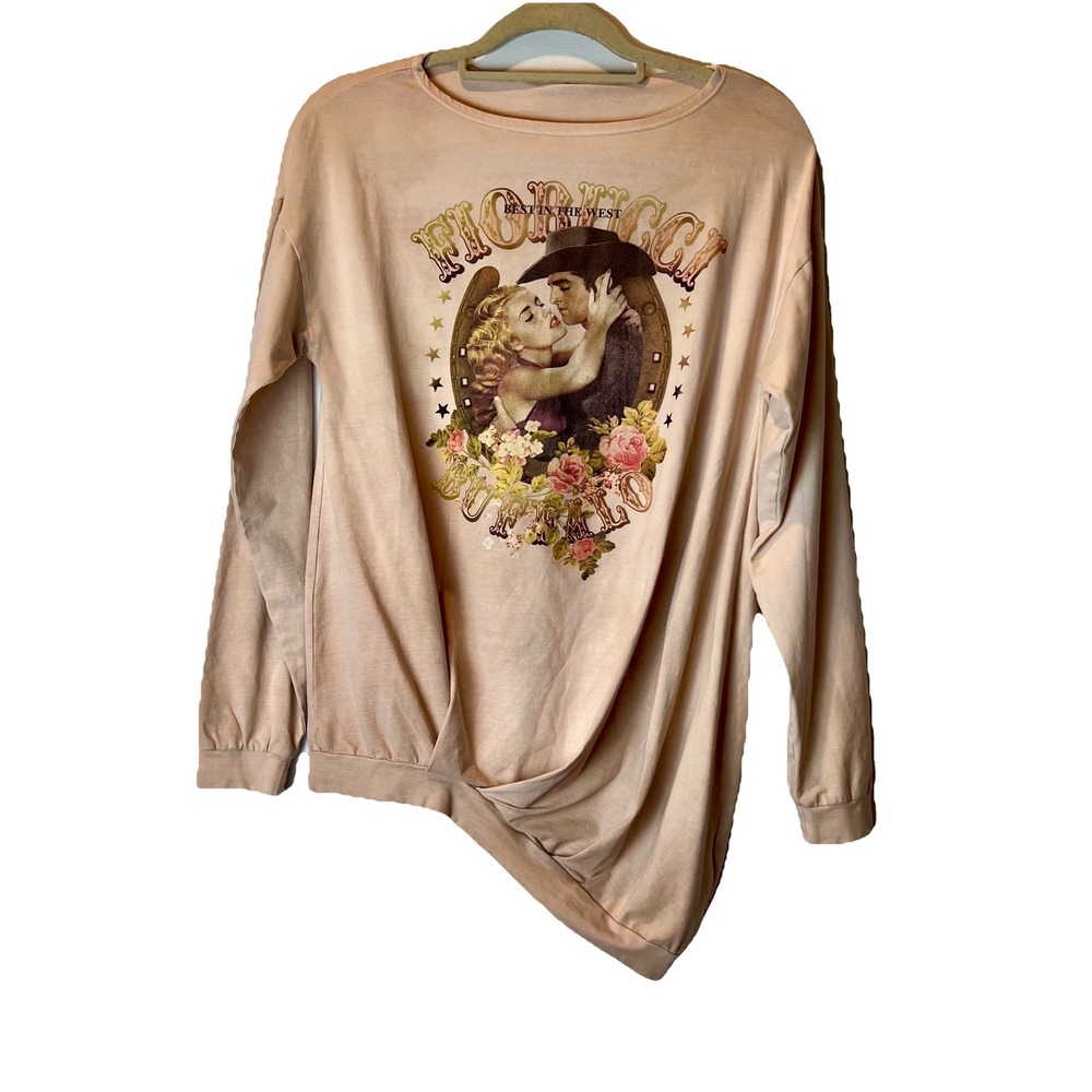 NWT Fiorucci Best In The West Buffalo Western Long Sleeve T-Shirt Top Size Small